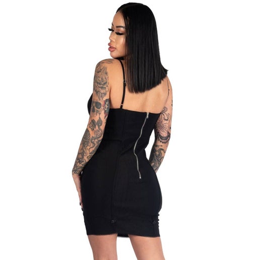 Black Gothic Bat Cup Dress - Sweet Cokie