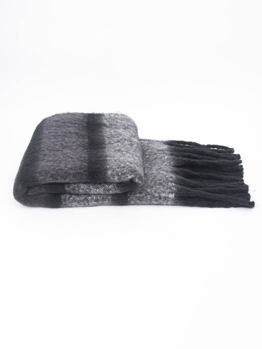 Blair Heavyweight Scarf - Grey, Colour Block Stripe - Sweet Cokie
