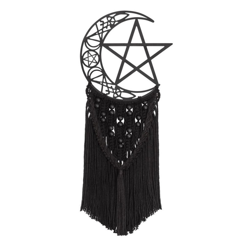 Crescent Moon Wall Hanging Gothic Macrame Decor - Sweet Cokie