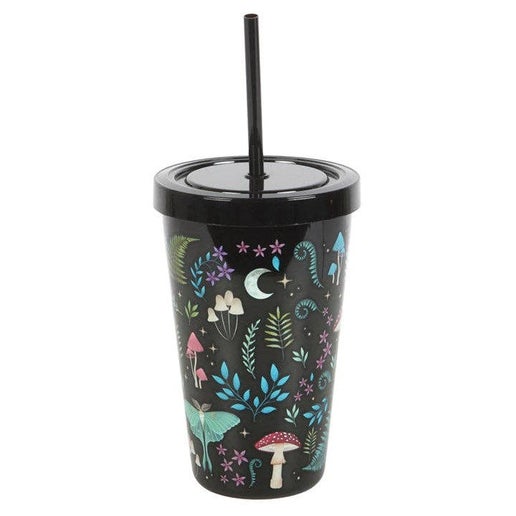 Dark Forest Print Plastic Tumbler with Straw - Sweet Cokie