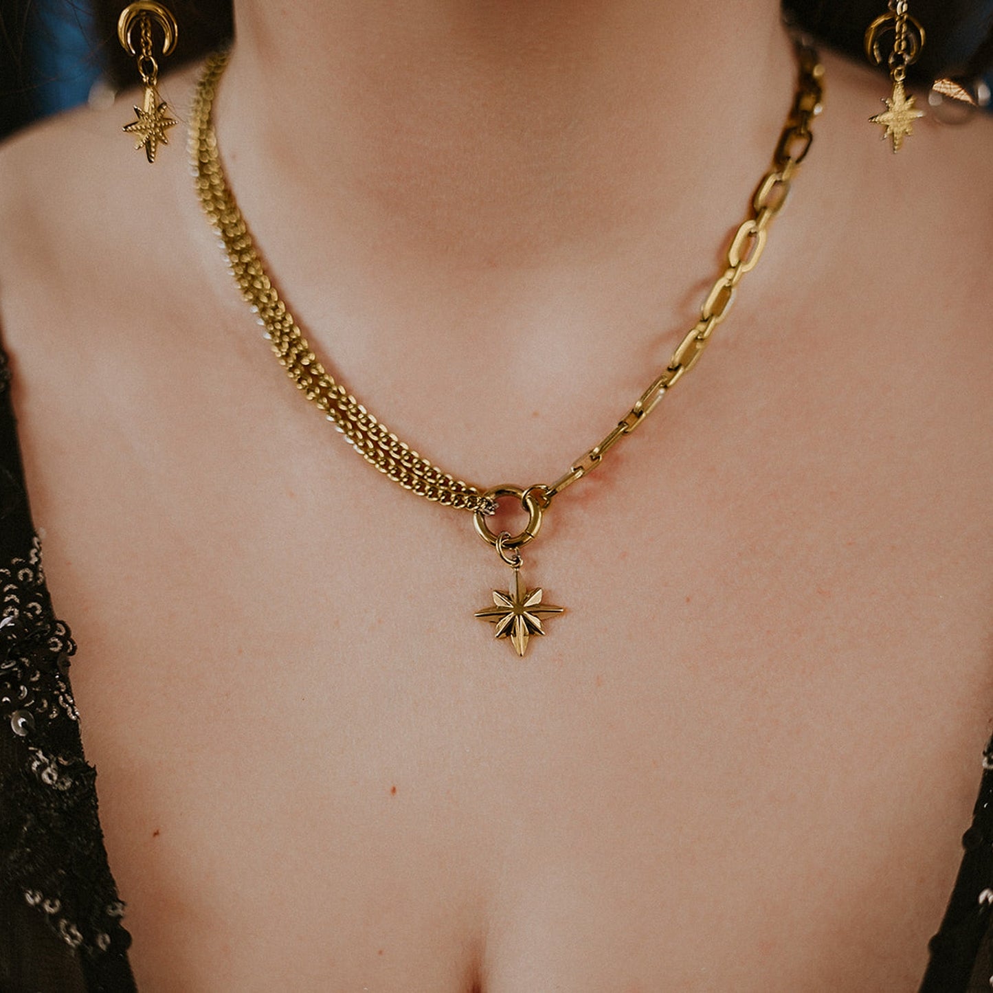 Gold Celeste North Star Necklace - Sweet Cokie