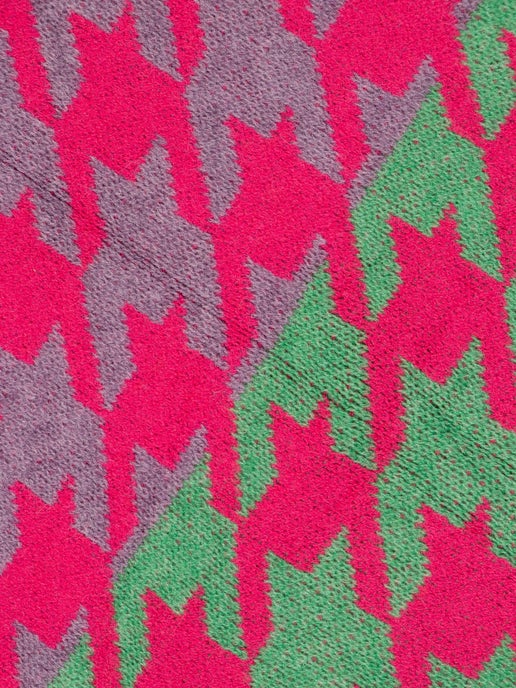 Jana Heavyweight Scarf - Blue/Fuchsia, Houndstooth - Sweet Cokie