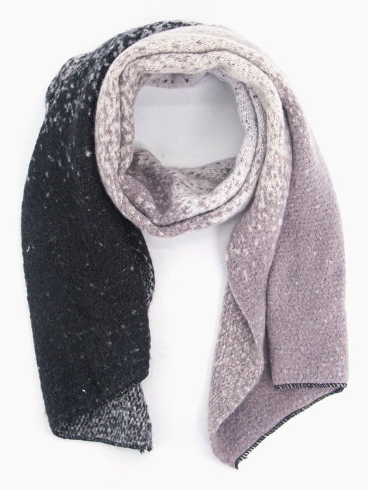Lia Heavyweight Scarf - Grey, Ombre Colour Block - Sweet Cokie