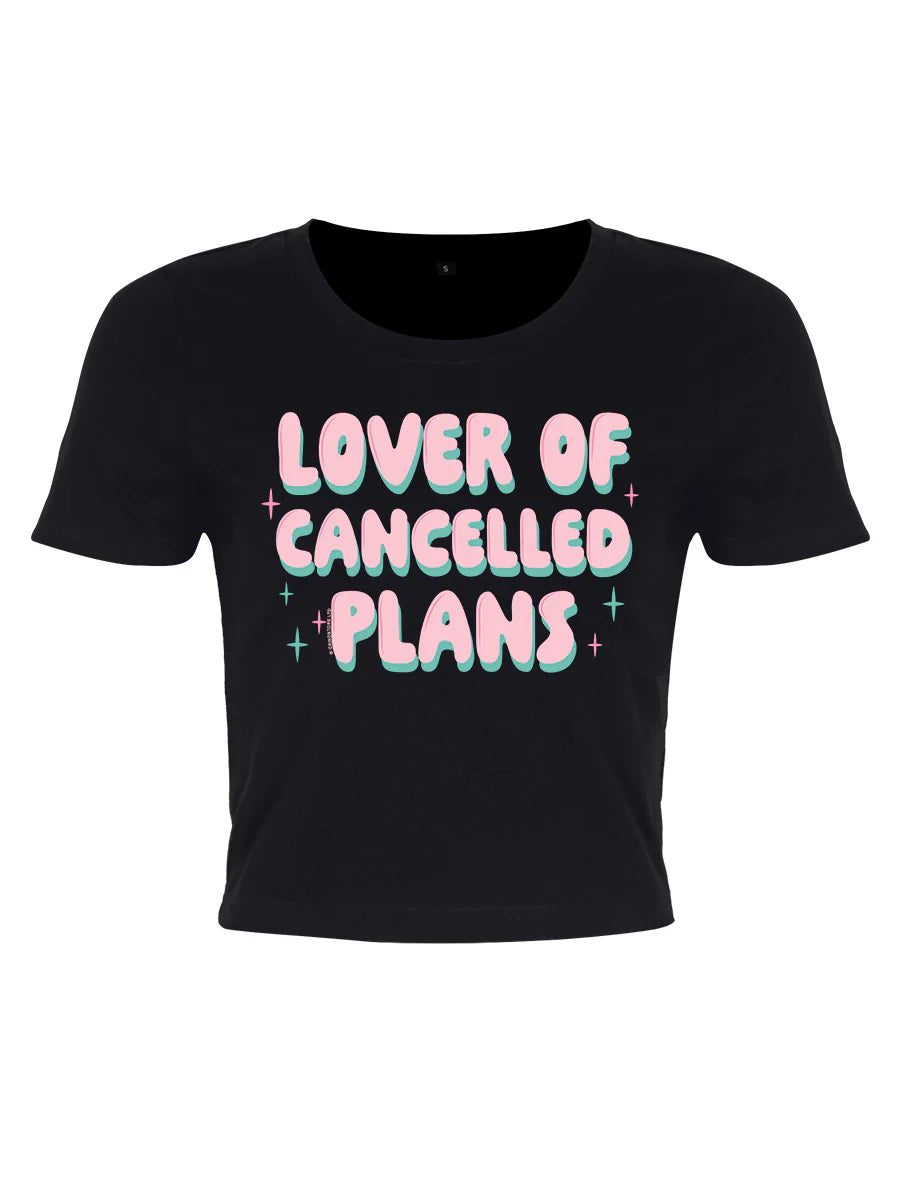 Lover Of Cancelled Plans Black Crop Top - Sweet Cokie