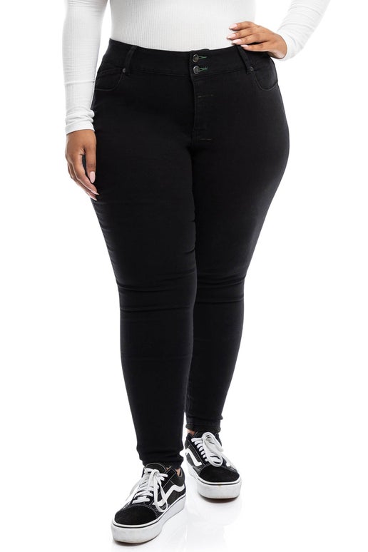 PLUS SIZE 30" SKINNY JEAN IN BLACK - Sweet Cokie