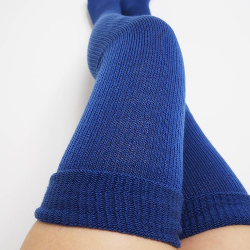 PLUS SIZE Thigh High Socks, Blue Extra Long Leg Warmers