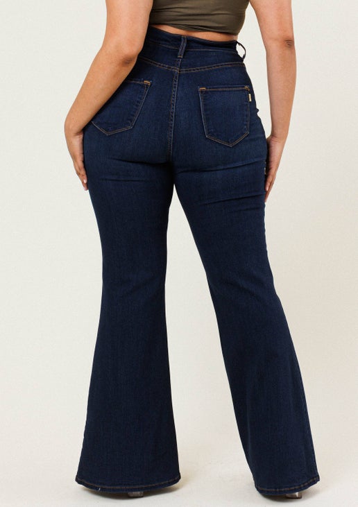 Plus Tall Bell Flare Jeans - Sweet Cokie