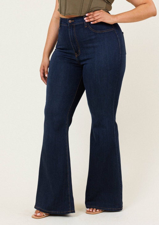 Plus Tall Bell Flare Jeans - Sweet Cokie