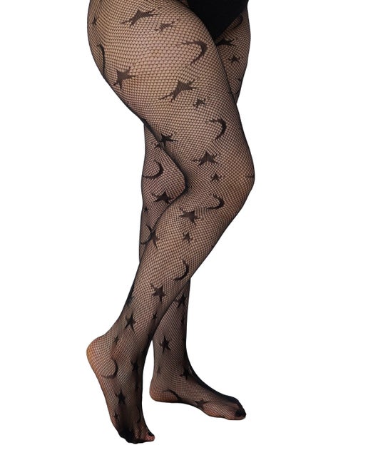 Stars & Moon Curvy Super Stretch Net Tights - Sweet Cokie