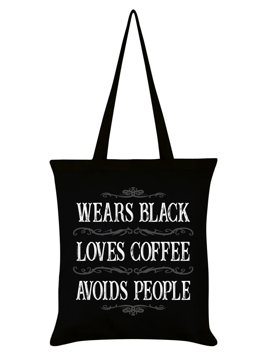Wears Black Avoids People Black Tote Bag - Sweet Cokie