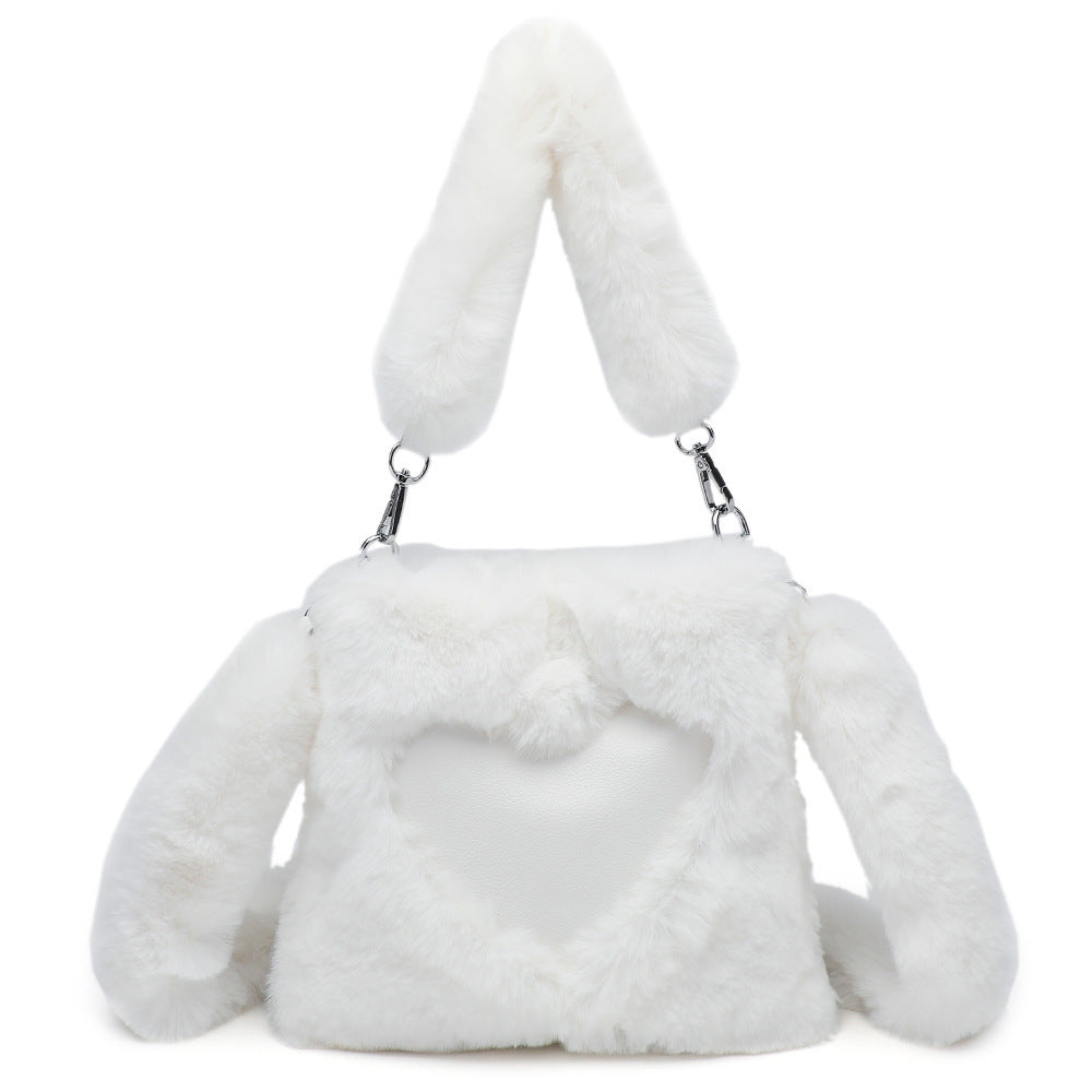 Women Fluffy Shoulder Bag Top-handle Bag - Sweet Cokie