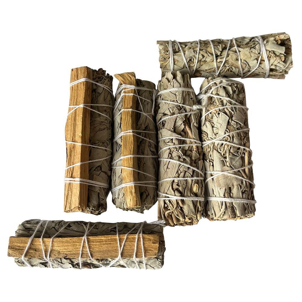 3x White Sage 4" Smudge Sticks, 3x Palo Santo White Sage 4" Smudge Sticks - Sweet Cokie 