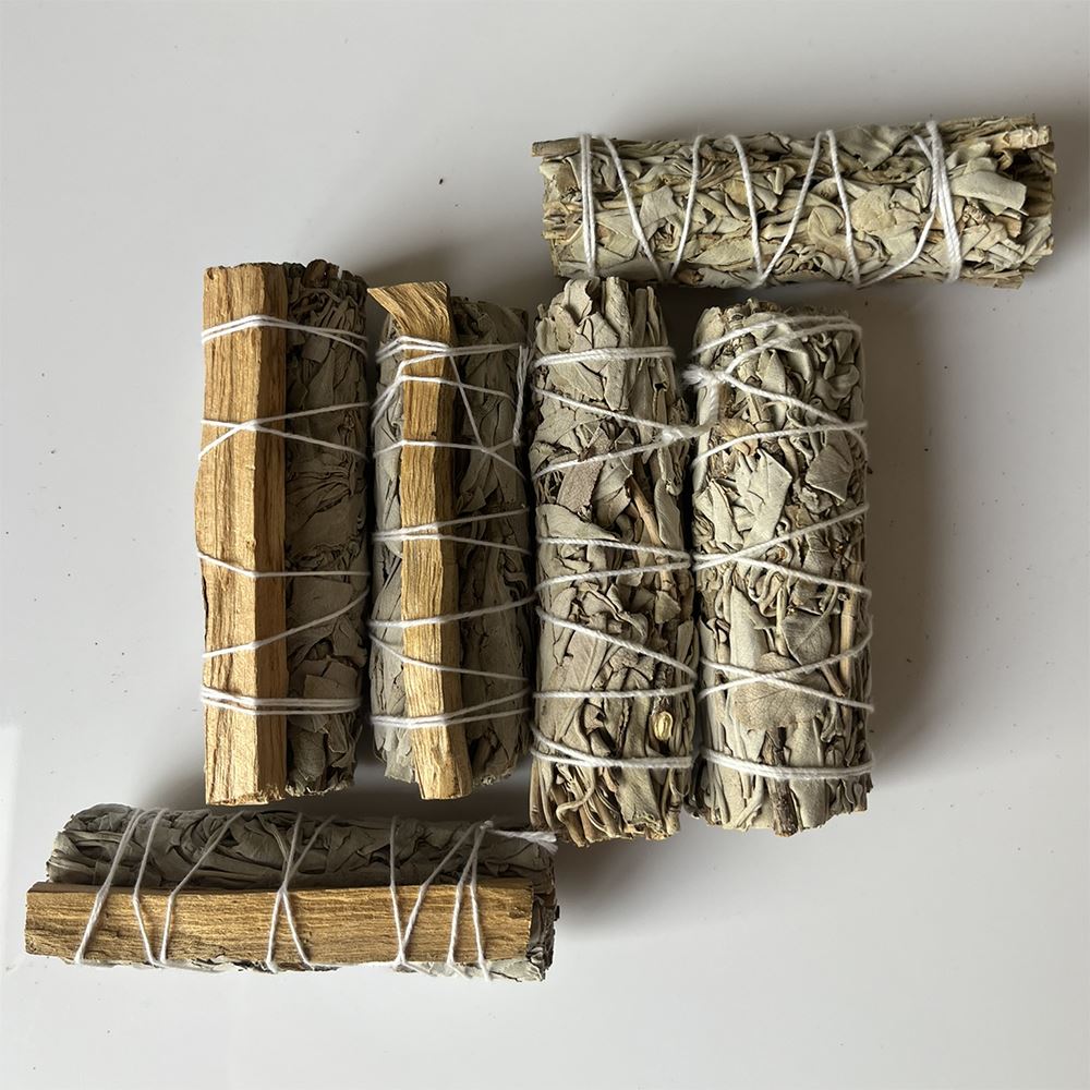 3x White Sage 4" Smudge Sticks, 3x Palo Santo White Sage 4" Smudge Sticks - Sweet Cokie 