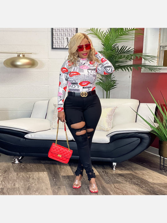 Black Cut Out High Waisted Denim Jeans - Sweet Cokie 
