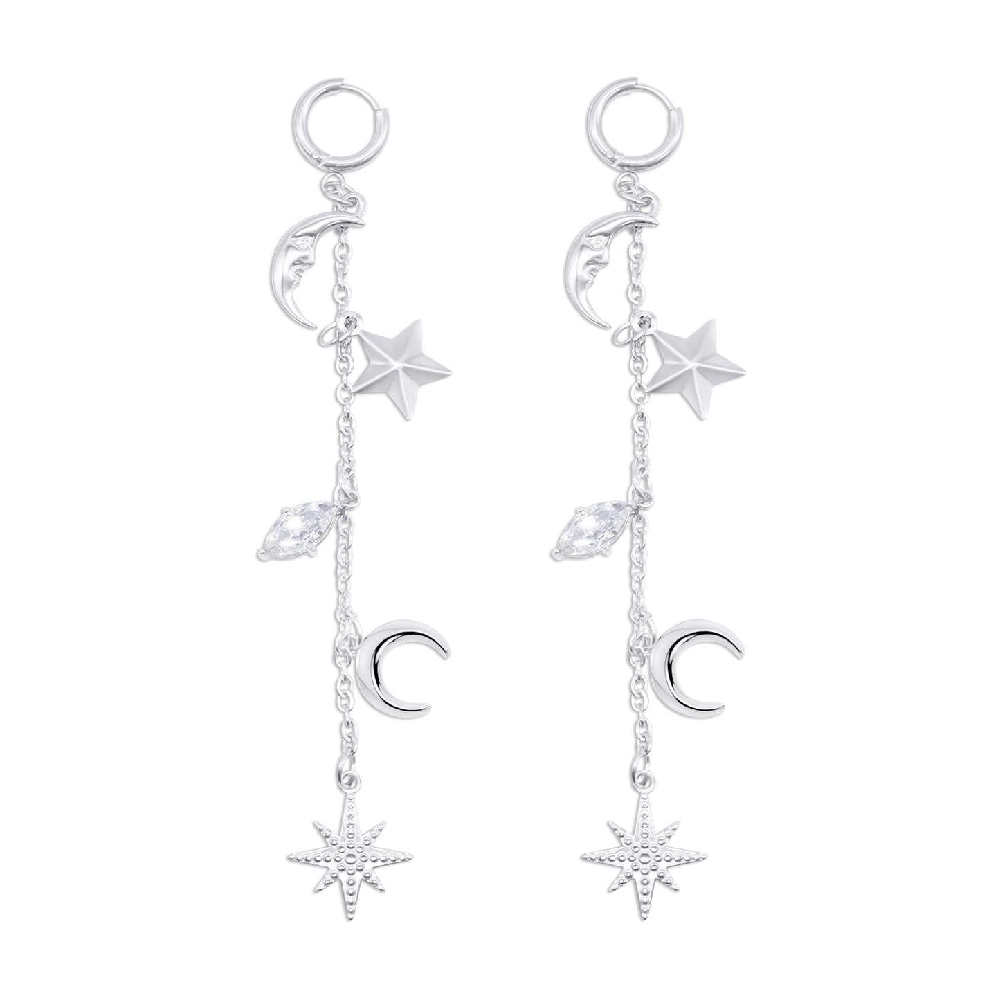 Cassiopeia Star and Moon Earrings - Sweet Cokie 