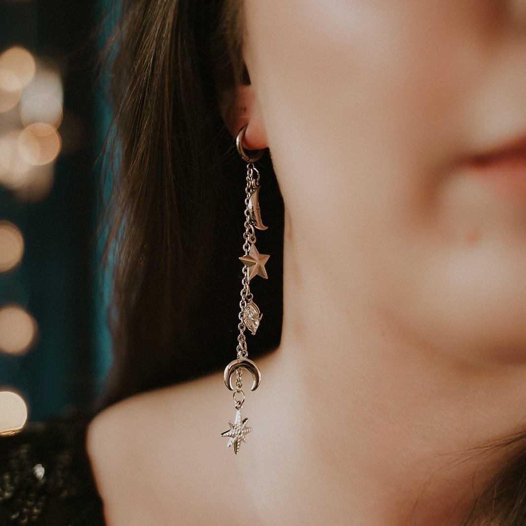 Cassiopeia Star and Moon Earrings - Sweet Cokie 