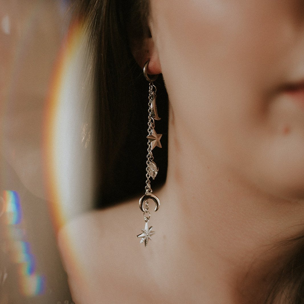 Cassiopeia Star and Moon Earrings - Sweet Cokie 
