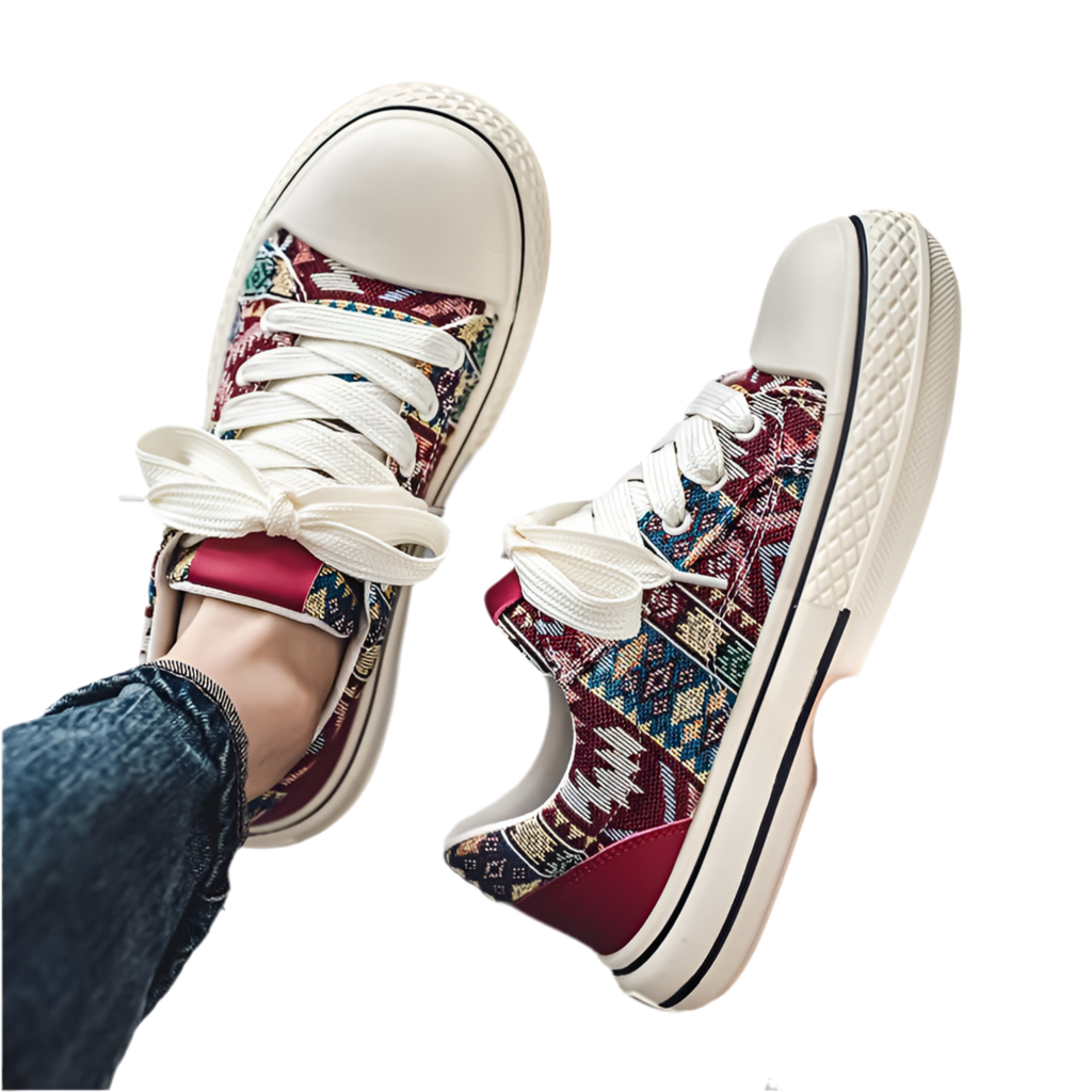 Casual Graffiti Embroidered Canvas Shoes - Sweet Cokie 