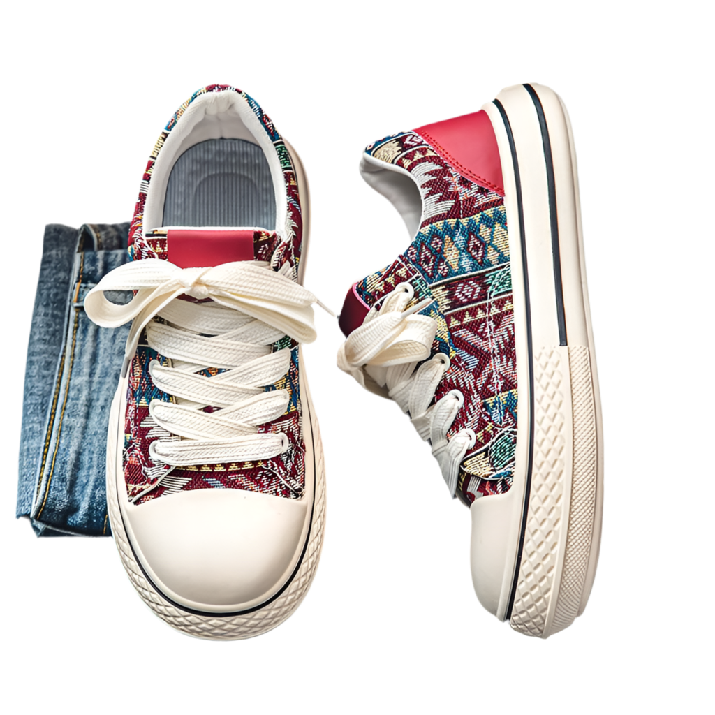 Casual Graffiti Embroidered Canvas Shoes - Sweet Cokie 