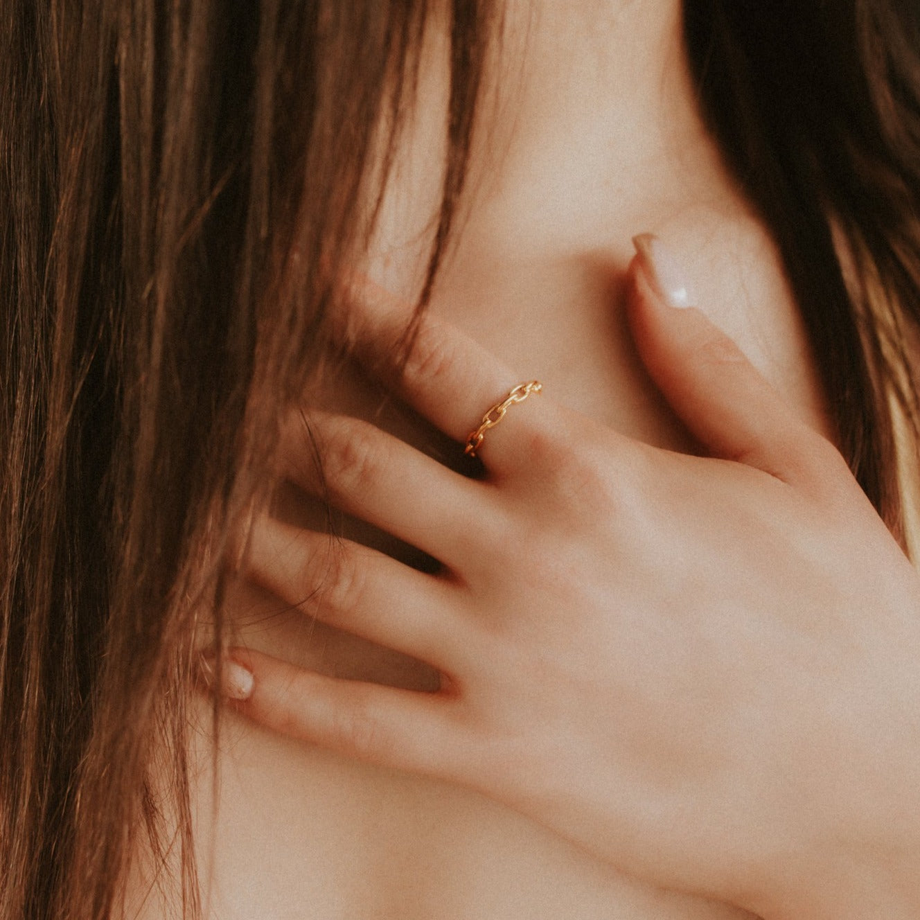 Chained Up Gold Plain Chain Stacking Ring - Sweet Cokie 