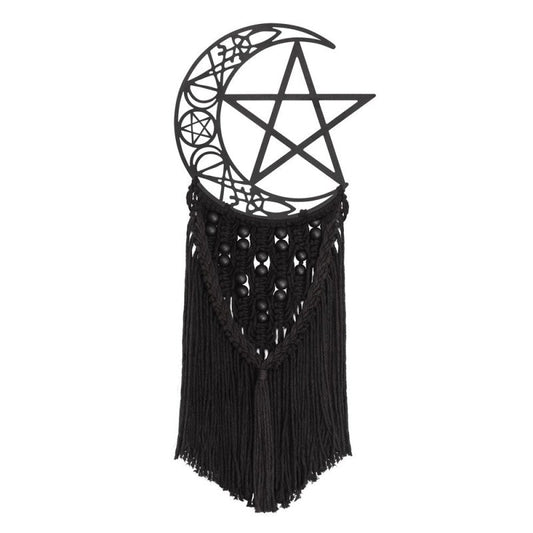 Crescent Moon Wall Hanging Gothic Macrame Decor - Sweet Cokie 