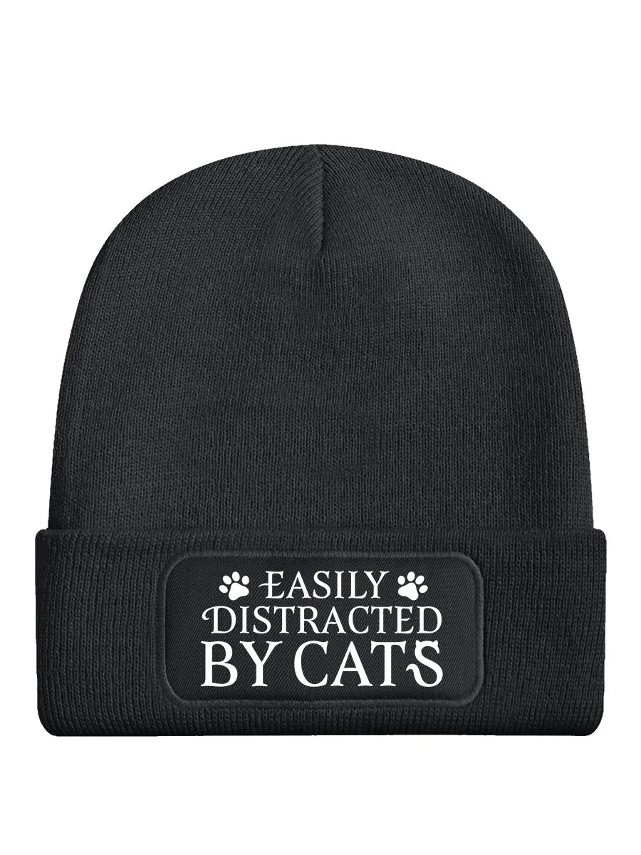 Easily Distracted by Cats Graphite Beanie - Sweet Cokie 