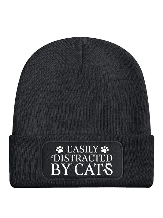 Easily Distracted by Cats Graphite Beanie - Sweet Cokie 