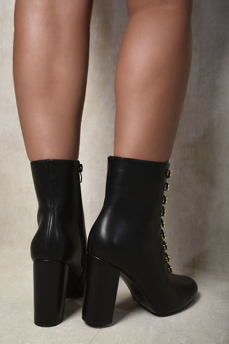 Faux Suede Corset Ankle Boots - Sweet Cokie 