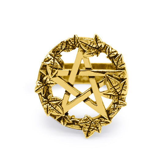 Gold Green Witch Pentacle Ring - Sweet Cokie 