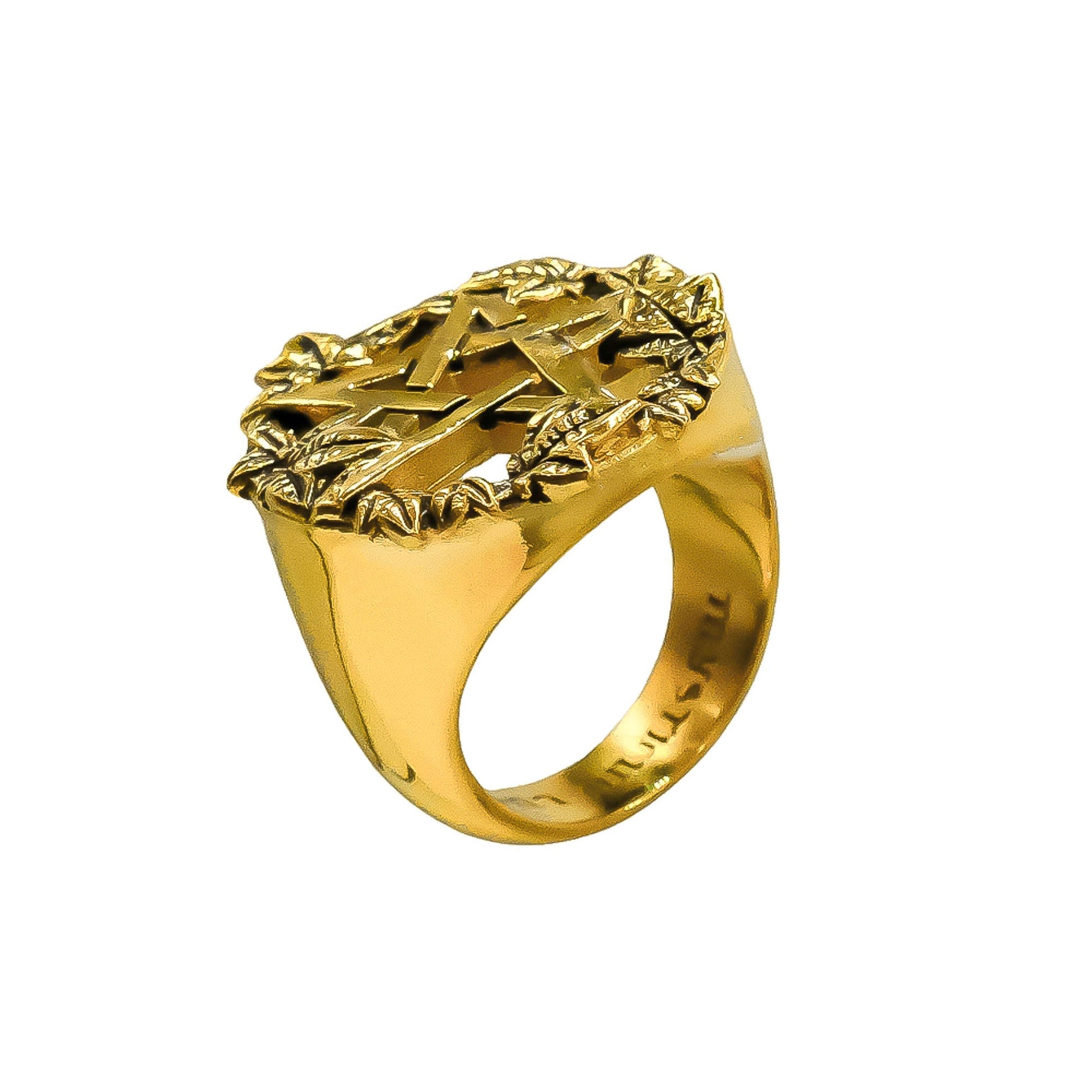 Gold Green Witch Pentacle Ring - Sweet Cokie 