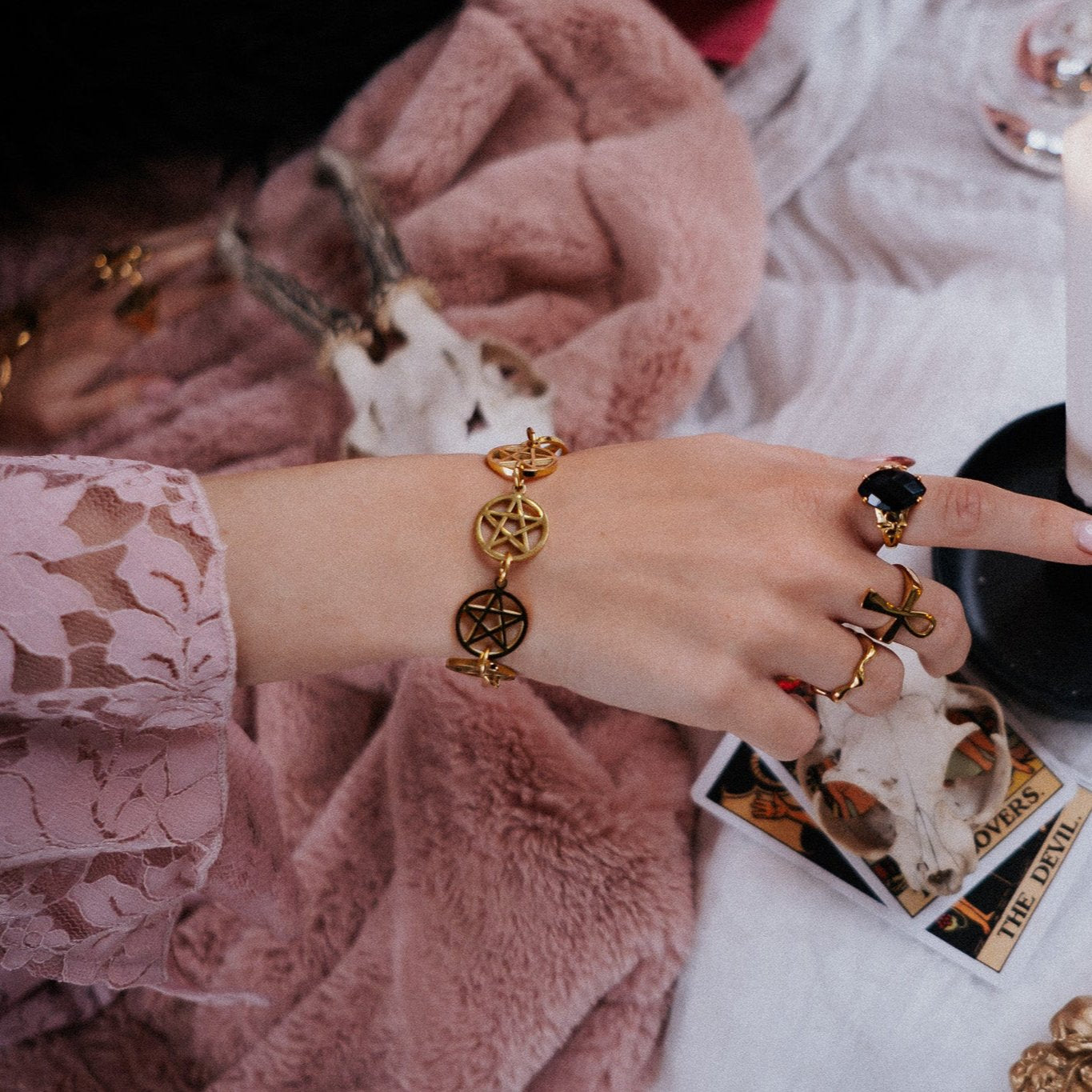 Gold Pentacle Bracelet - Sweet Cokie 