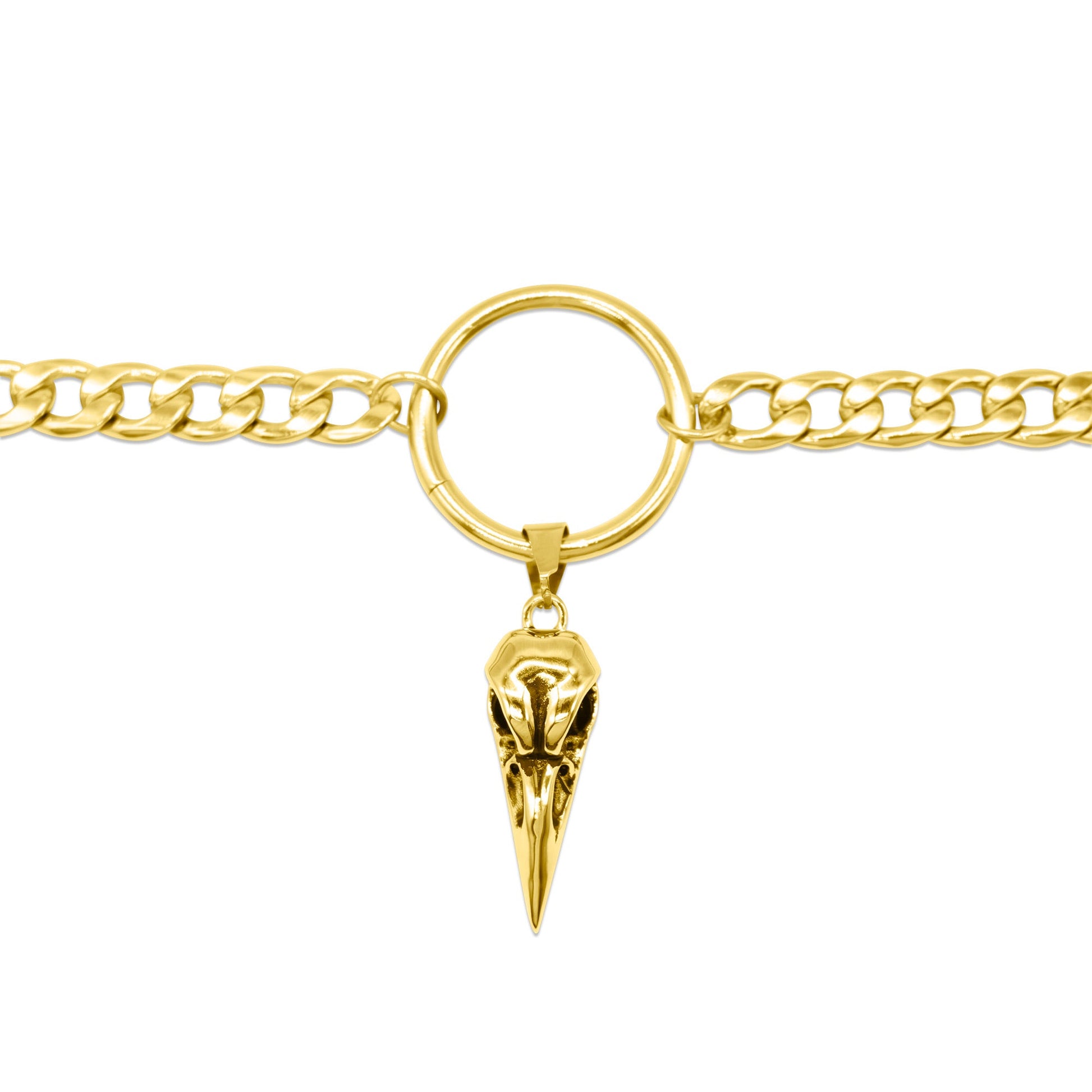 Gold Raven Bird Skull Choker - Sweet Cokie 
