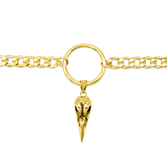 Gold Raven Bird Skull Choker - Sweet Cokie 