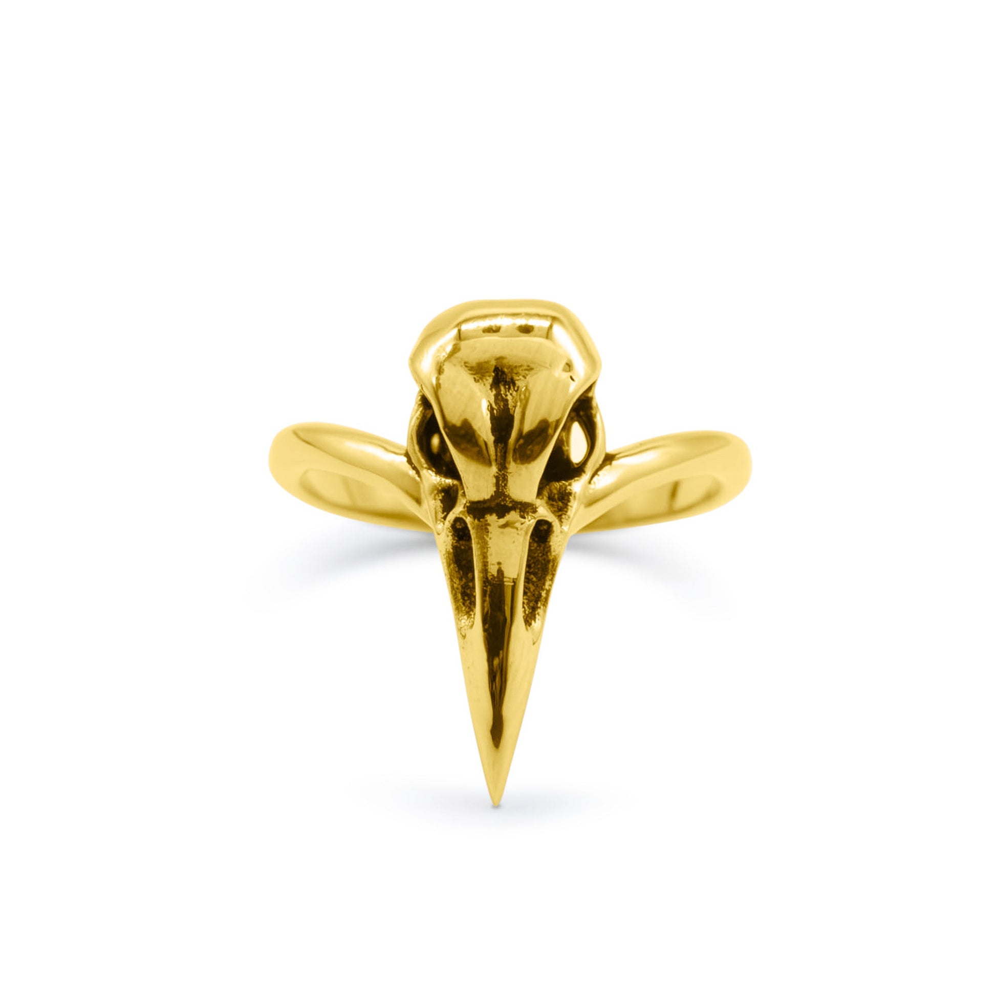 Gold Raven Bird Skull Ring - Sweet Cokie 
