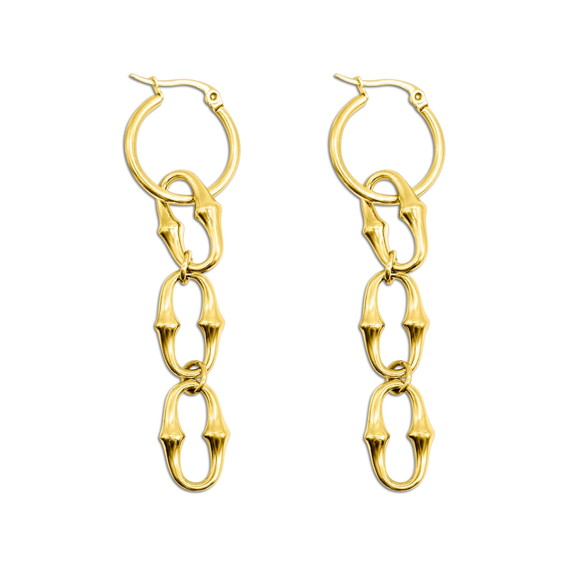 Gold Revenant Chain Hoop Earrings - Sweet Cokie 