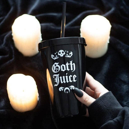 Goth Juice Plastic Tumbler with Straw - Sweet Cokie 