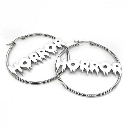 Horror Hoops | Gothic Goth Alternative Jewellery Earrings - Sweet Cokie 