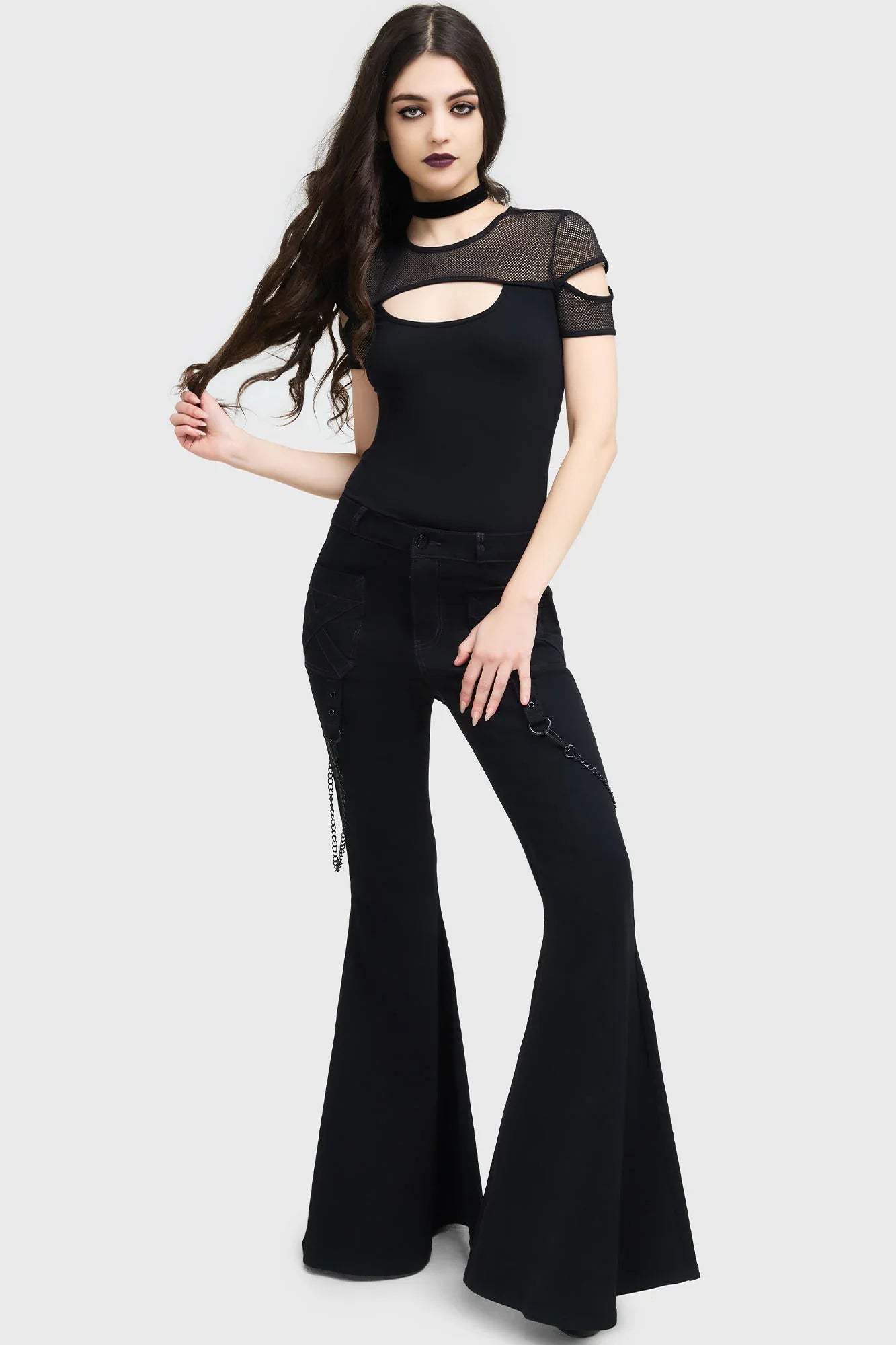 Killstar Beliala Fit & Flare Trousers - Sweet Cokie