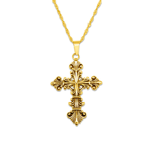 Lament Cross Necklace Gold - Sweet Cokie
