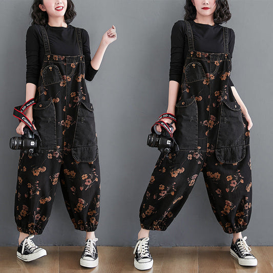 Loose Jeans Black Jumpsuit Romper - Sweet Cokie 