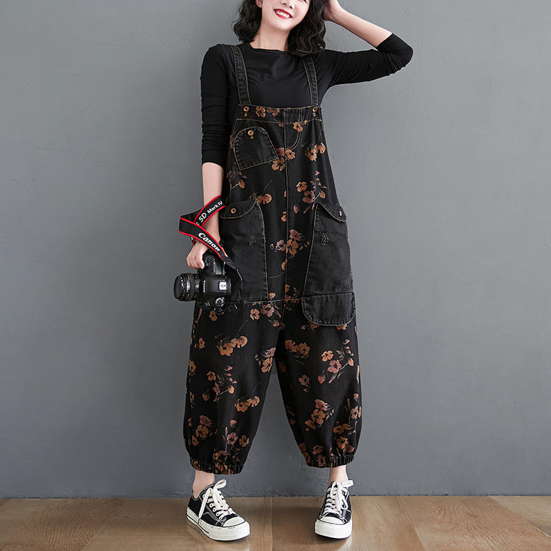 Loose Jeans Black Jumpsuit Romper - Sweet Cokie 