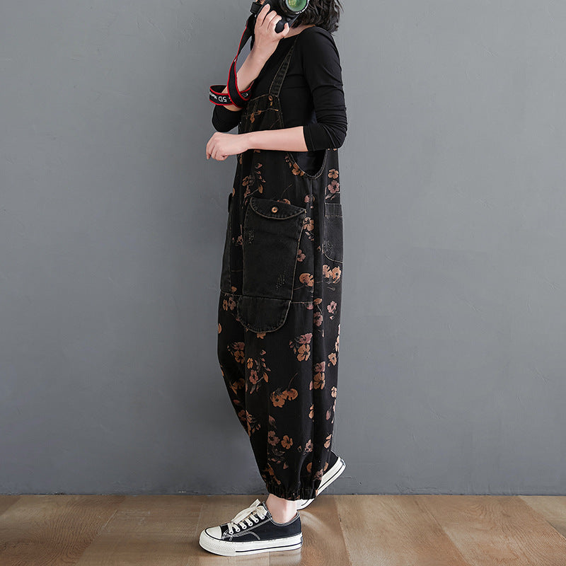 Loose Jeans Black Jumpsuit Romper - Sweet Cokie 