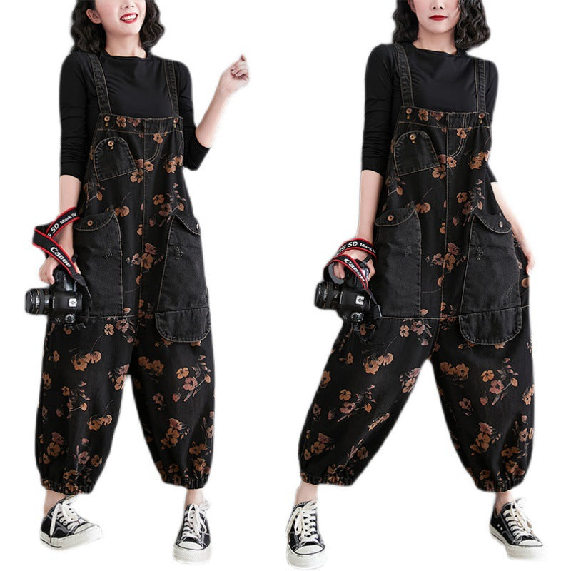 Loose Jeans Black Jumpsuit Romper - Sweet Cokie 