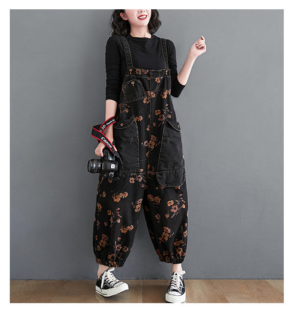 Loose Jeans Black Jumpsuit Romper - Sweet Cokie 