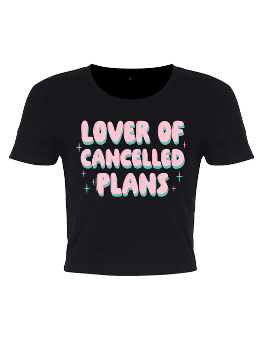 Lover Of Cancelled Plans Black Crop Top - Sweet Cokie 