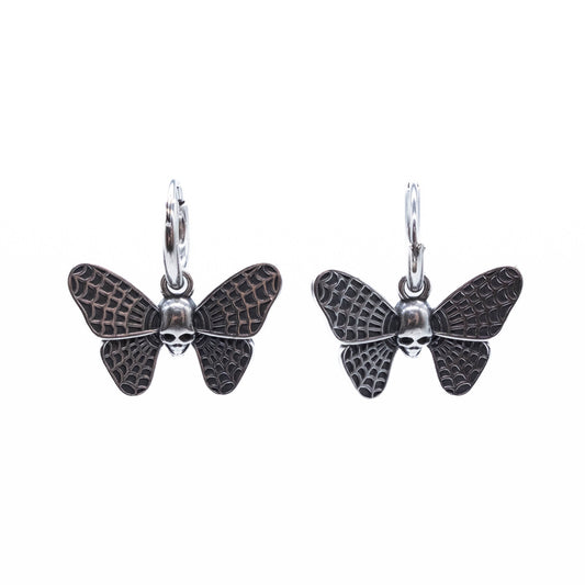 Mystic Cobweb Moth Hoop Earrings - Sweet Cokie 