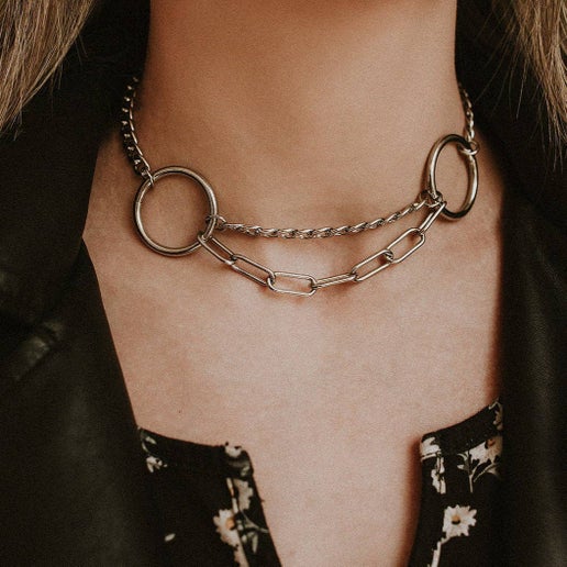 Necromancy O Ring Layered Choker Necklace - Sweet Cokie 