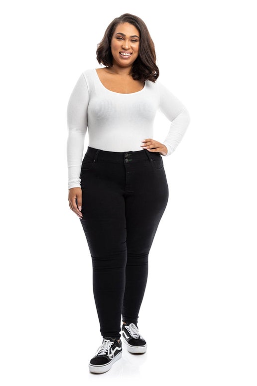 PLUS SIZE 30"  SKINNY JEAN  IN BLACK - Sweet Cokie 
