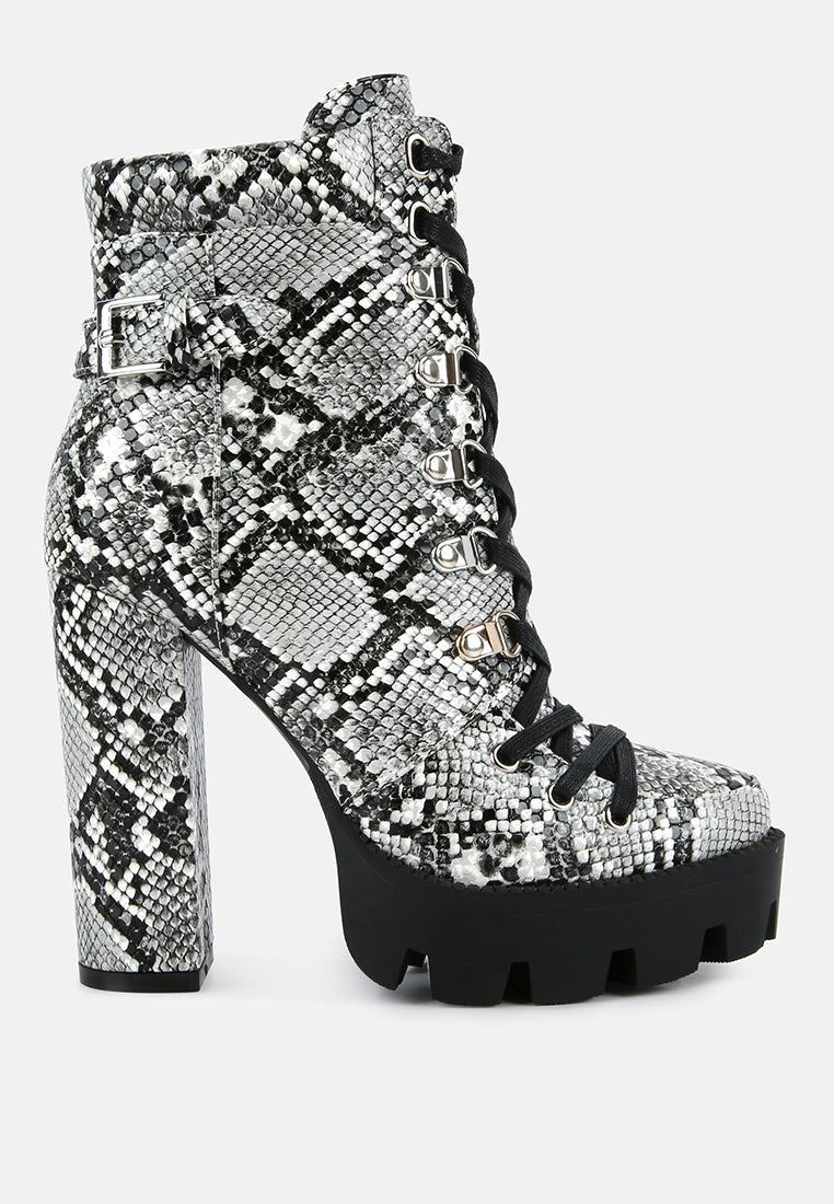 Palmetto Snake Skin Ankle Boots - Sweet Cokie 
