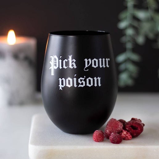 Pick Your Poison Stemless Wine Glass - Sweet Cokie 